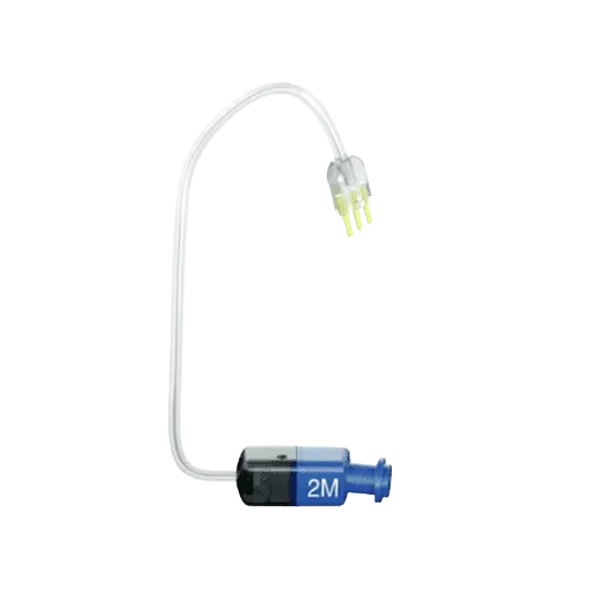 Medical device with a flexible cable on a white background