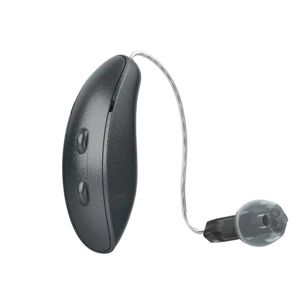 Starkey G Series AI RIC hearing aid in graphite