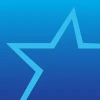 Blue star shape on a blue gradient background
