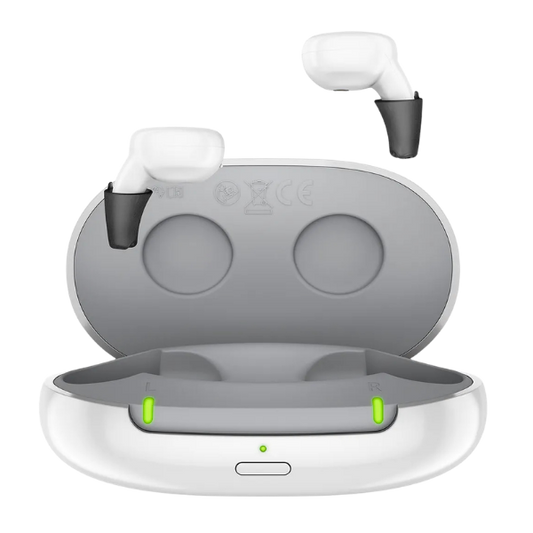 Wireless earbuds with charging case