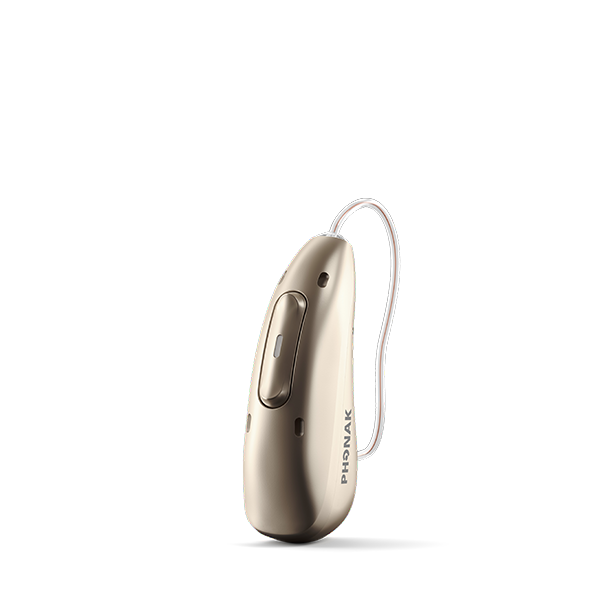Phonak hearing aid in champagne 