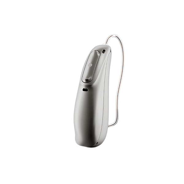 Hearing aid in graphite grey