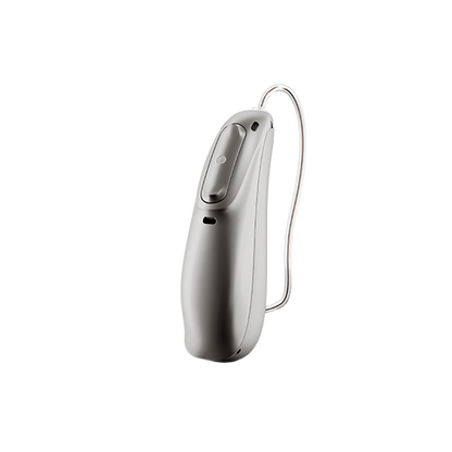 Hearing aid in graphite grey