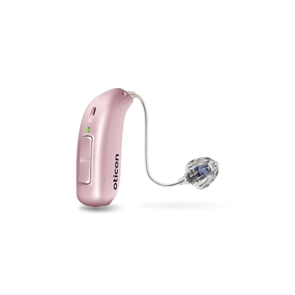Oticon real hearing aid in pink
