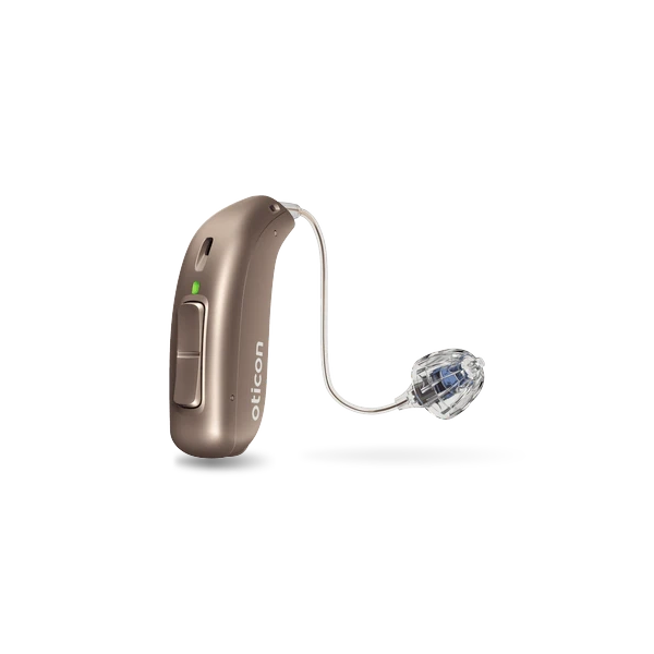 Oticon real hearing aid in terracotta