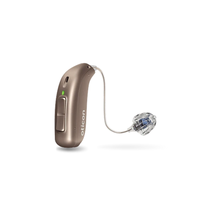 Oticon real hearing aid in terracotta