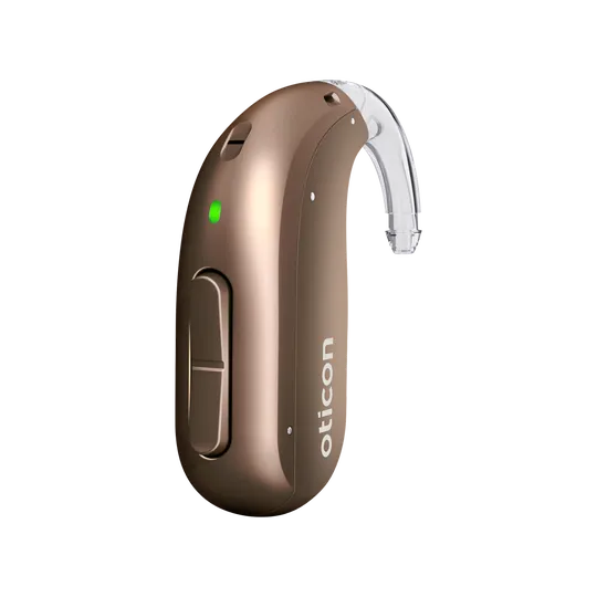 Oticon Intent miniBTE in  Chestnut Brown