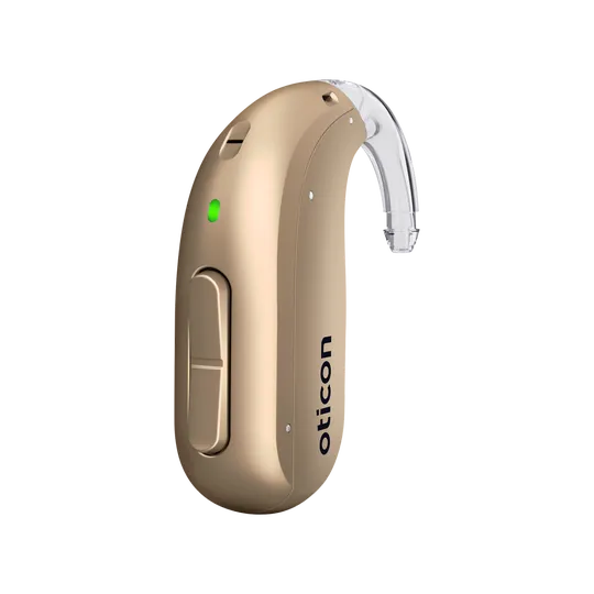 Oticon Intent miniBTE in Honey Beige