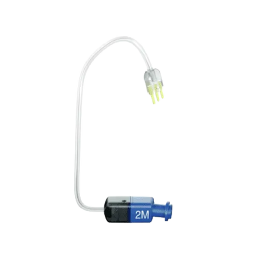 Medical device with a flexible cable on a white background