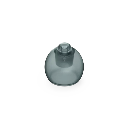 Clear plastic suction cup on a white background