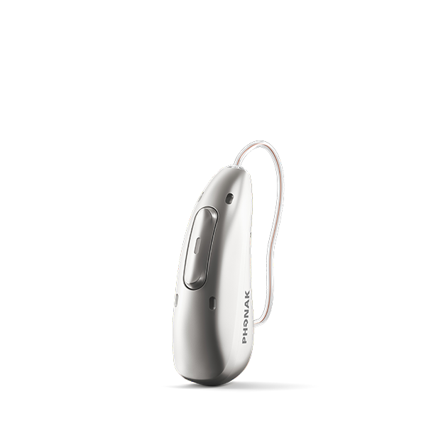 Phonak hearing aid in silver grey 