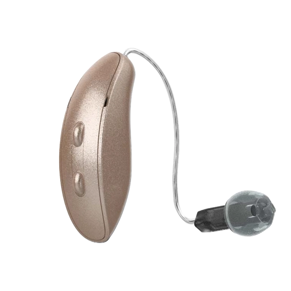 Starkey G Series AI RIC hearing aid in beige