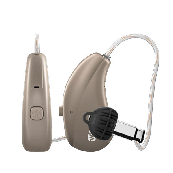 Widex Moment Sheet RIC hearing aid in autumn beige