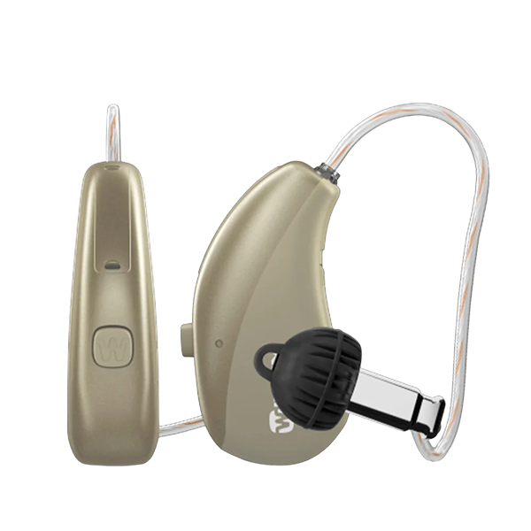 Widex Moment Sheet RIC hearing aid in honey blonde 