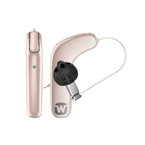 Widex Smart RIC hearing aid in rose gold 