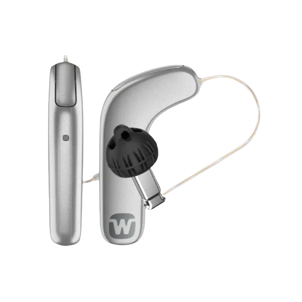 Widex Smart RIC hearing aid in silver gray