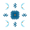Chip radiating wireless icon