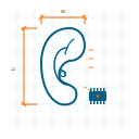 Ear blueprint chip icon