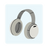 Pair of headphones on a light blue background