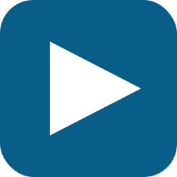 Blue square with a white Triangle - Play button 