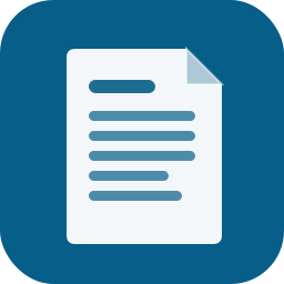 Icon of a document on a blue background