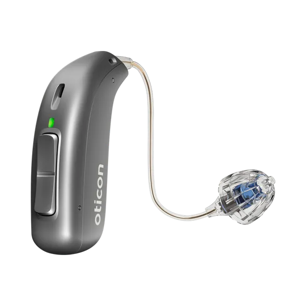 miniRITE_R_H1-2023_Left_C092SteelGrey_LEDgreen_Speaker60_OpenBassDome_900x900px_Original-file.webp