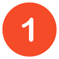 Number 1 inside red circle 