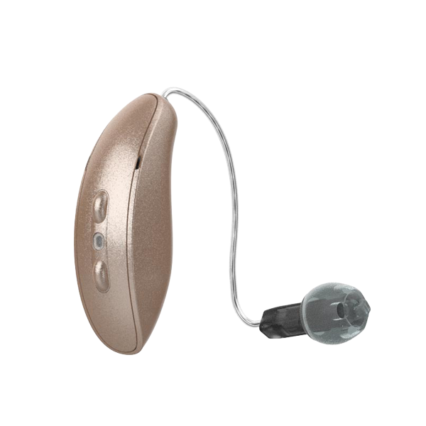 Starkey Omega RIC hearing aids in beige