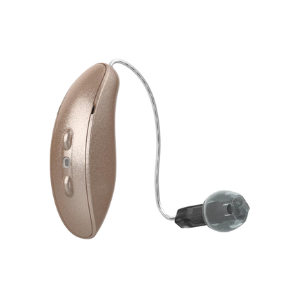 Starkey Omega RIC hearing aids in beige