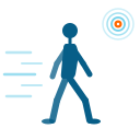 Walking person sensor icon