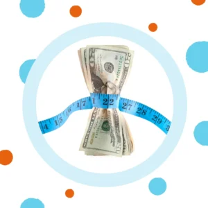 A tape measure tightens around a stack of $20 bills. 