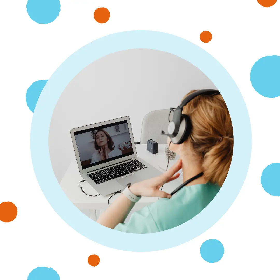 Person having a telehealth appointment.