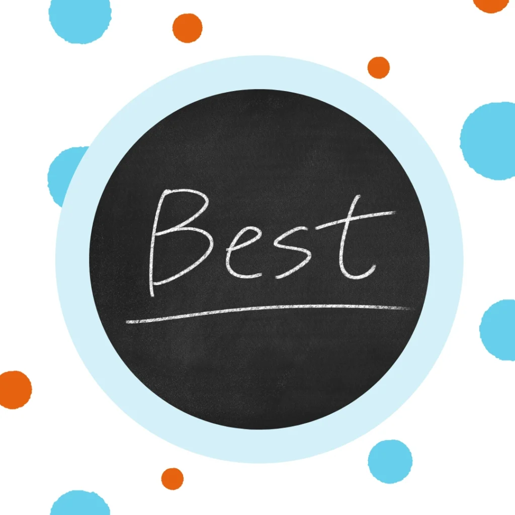A blackboard has the word "Best" written on it.