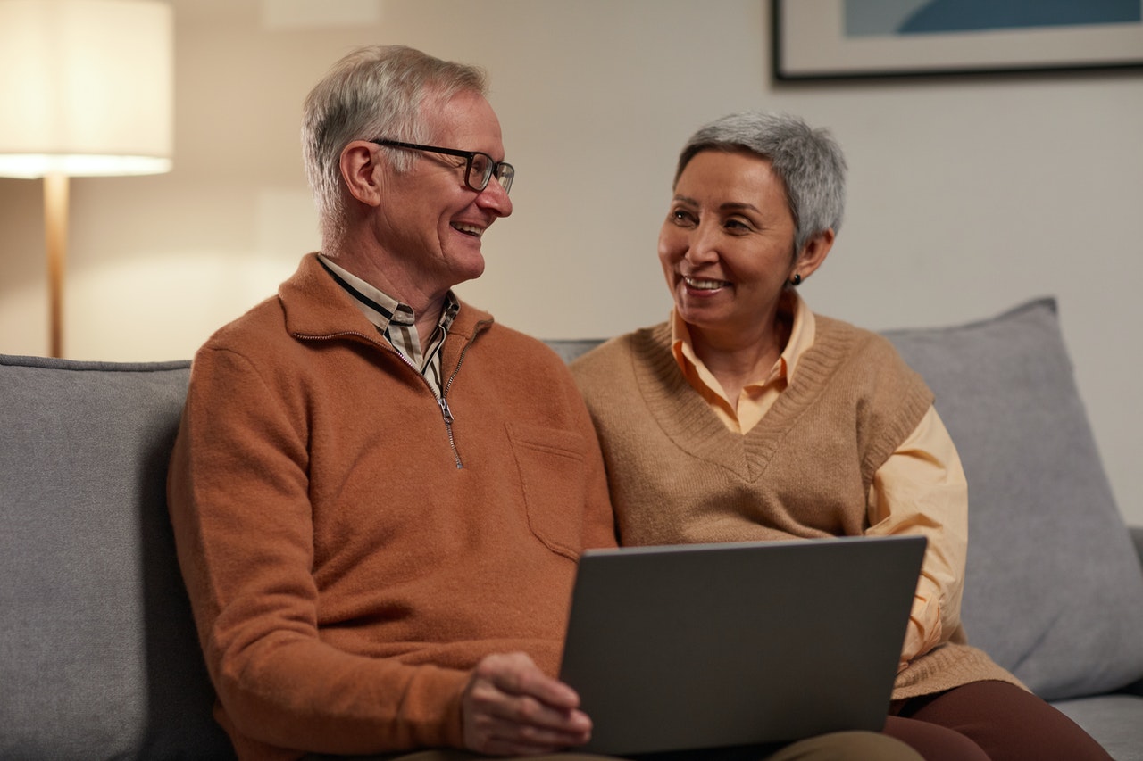 Older couple sharing a smile.