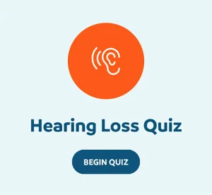 The introductory screen of Injoy Hearing’s online hearing loss quiz. 