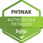 A badge saying that Injoy is an authorized Phonak retailer.