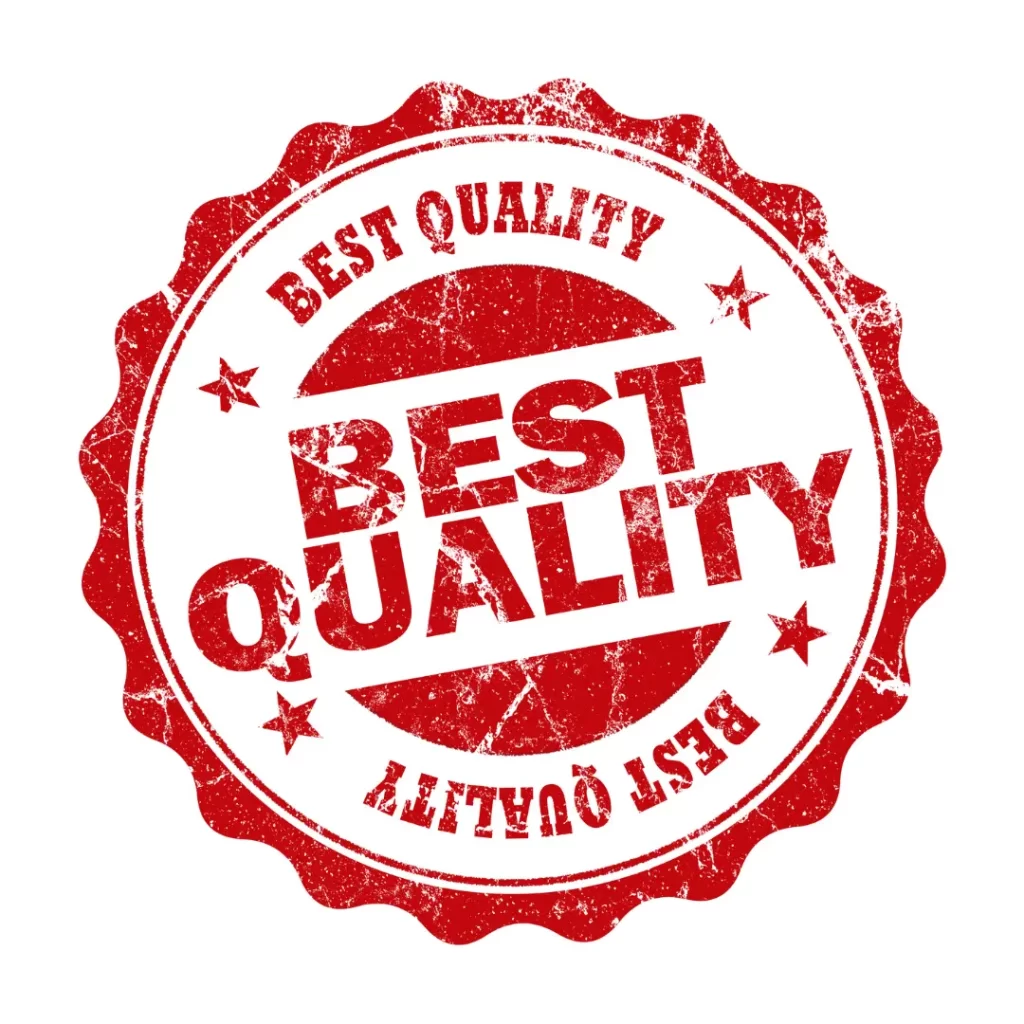 A red logo that says “Best Quality” sits on a white background.