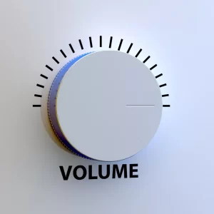 A volume control turned to the highest level. 