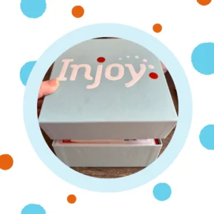 A hand opens an "Injoy Hearing" box. 