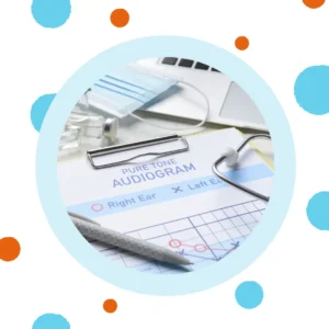 An audiogram sits on a clipboard. 