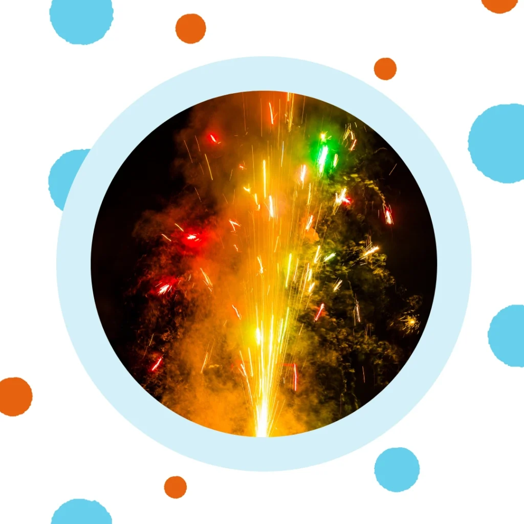 A firecracker exploding in the night.