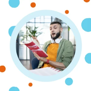 A man reads aloud to himself. 