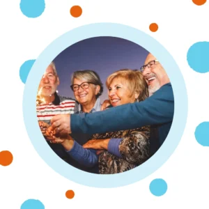 Older people have a fun time together.