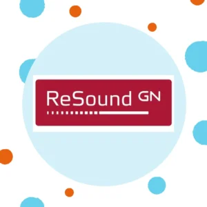 The Resound logo sits on a light blue background.