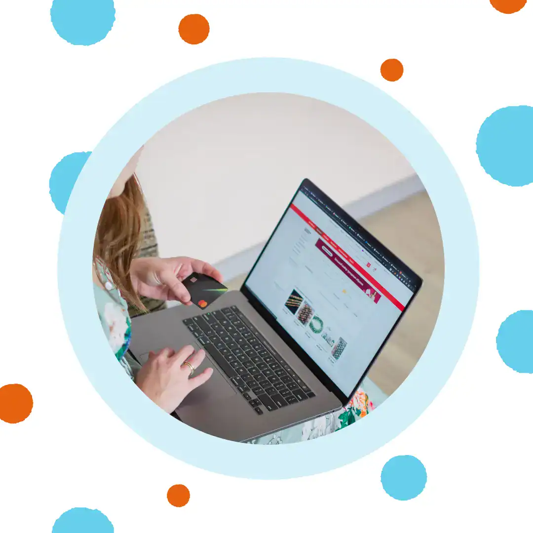 A woman uses her laptop.