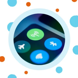The Bluetooth symbol shows on a phone screen. 