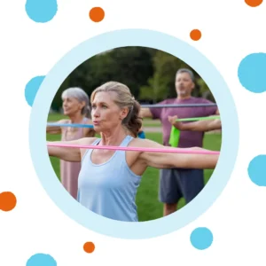 People exercise outside.