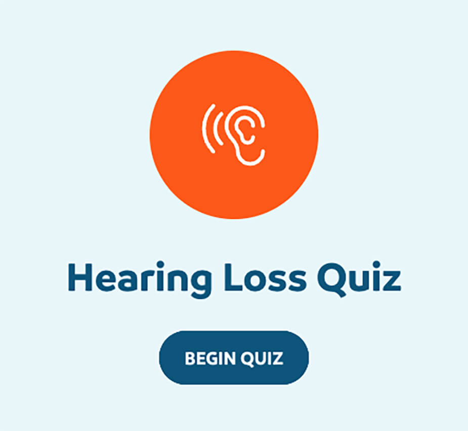 The introductory screen of Injoy Hearing’s online hearing loss quiz. 