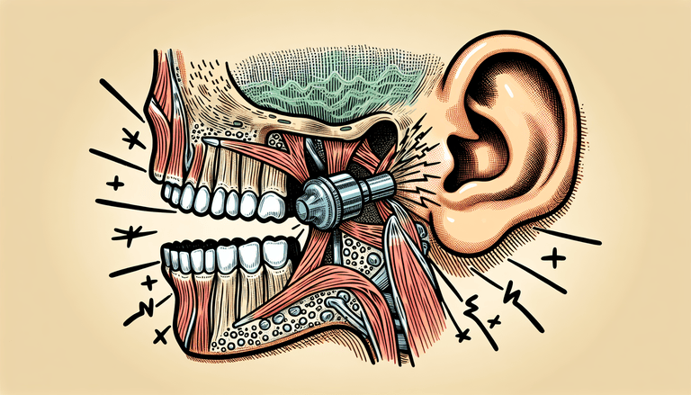 Cartoon of jaw muscles and temporomandibular joint